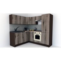 Bucatarie de Colt GENA NEW 7 ST. 180-210, Cu Corp de Cuptor, Wenge / Decor K366